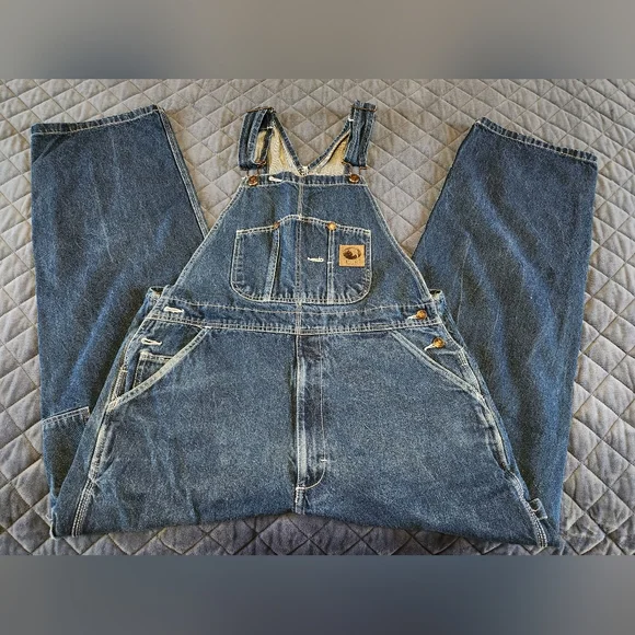 Mens Berne Denim Overalls Sz 40x30 - Picture 4 of 5